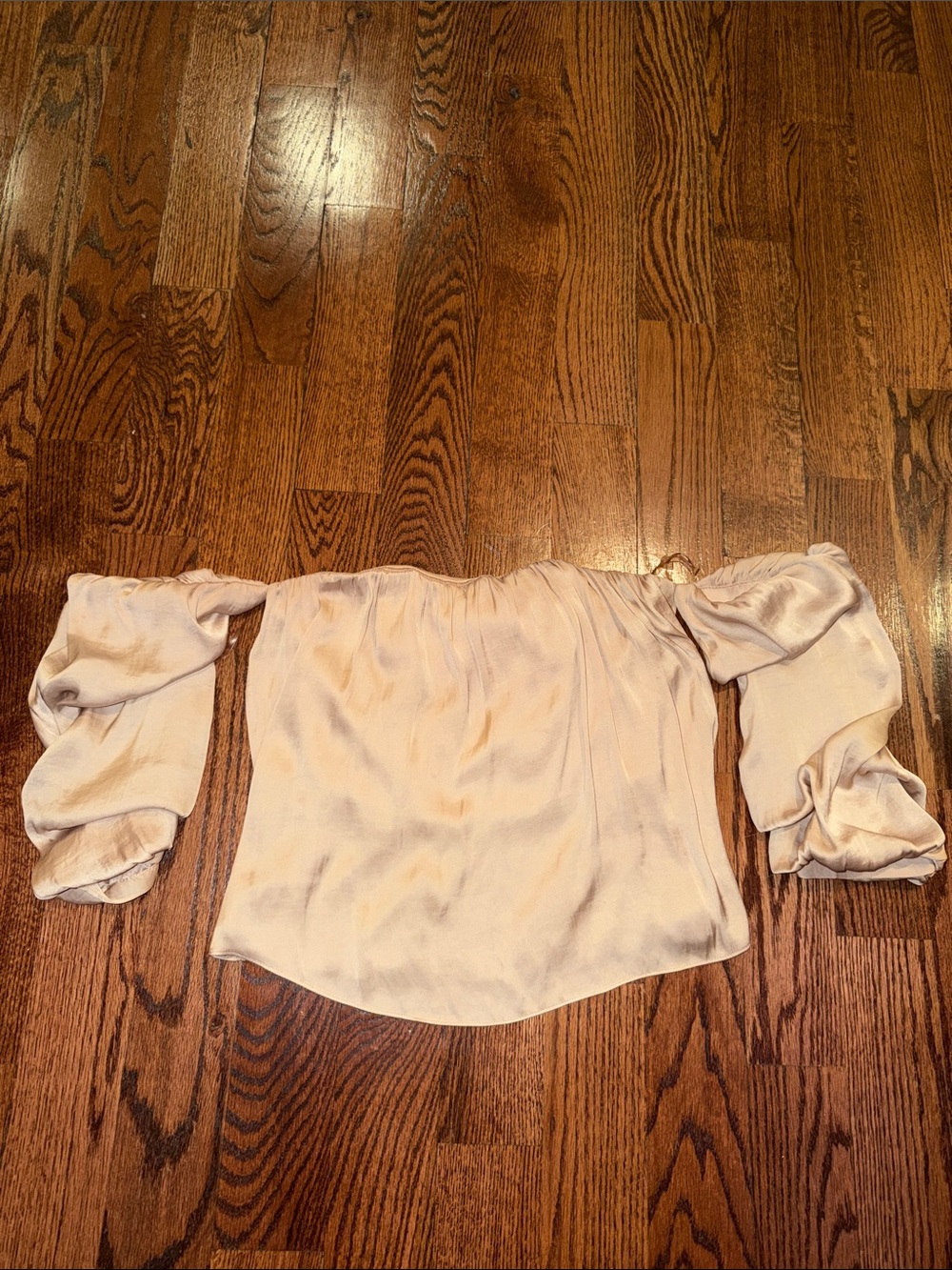 Leith Off-Shoulder Satin Blouse in Blush